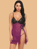 Women's Lace Cup Nightdress With Ribbon Tie Sides