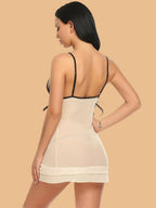 Women's Lace Cup Nightdress With Ribbon Tie Sides