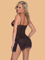 Women's Lace Nightdress With Satin Bow Detail