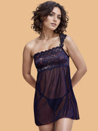 Women's One Shoulder Lace Nightdress