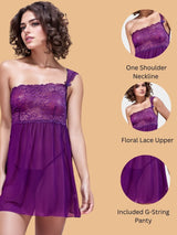 One Shoulder babydoll for women-11006