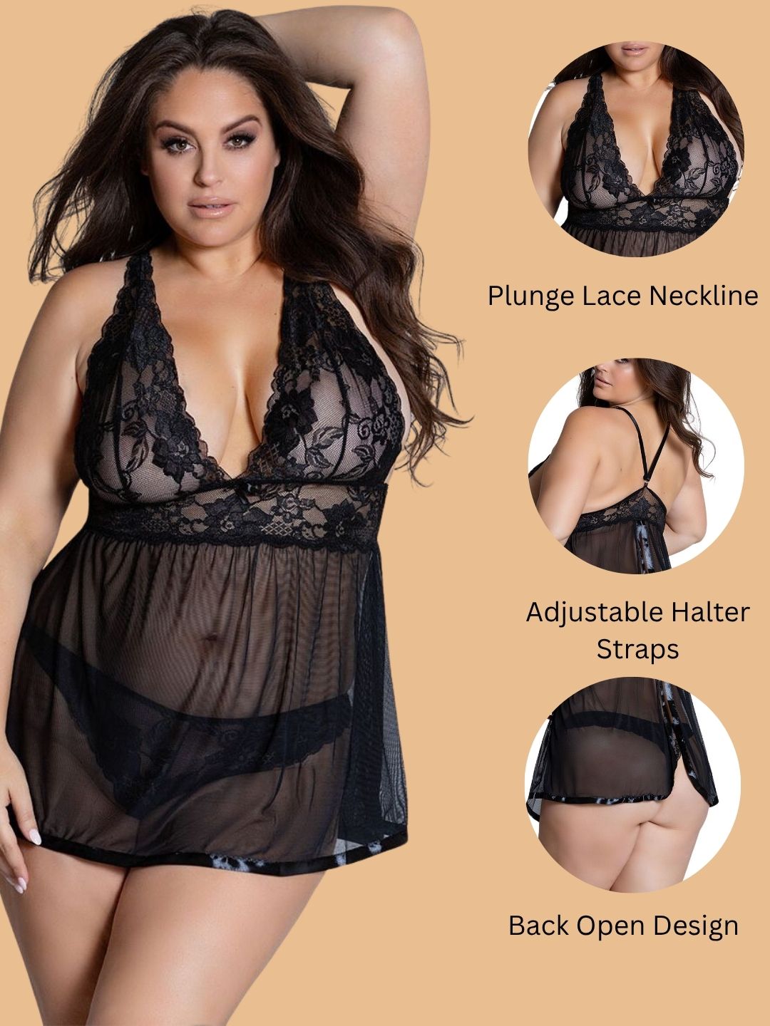 Deep Neck Babydoll for women-11012