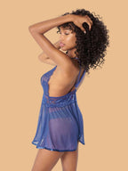 Plus Size Floral Lace Halter Nightdress