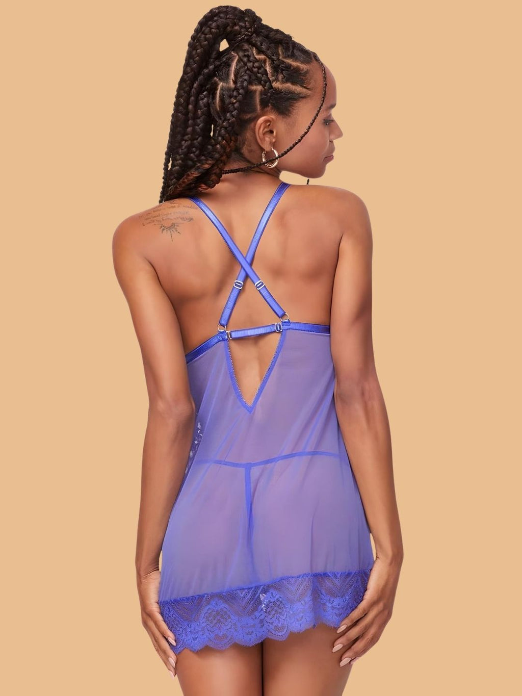 Women's Lace Nightdress With Bow Detail
