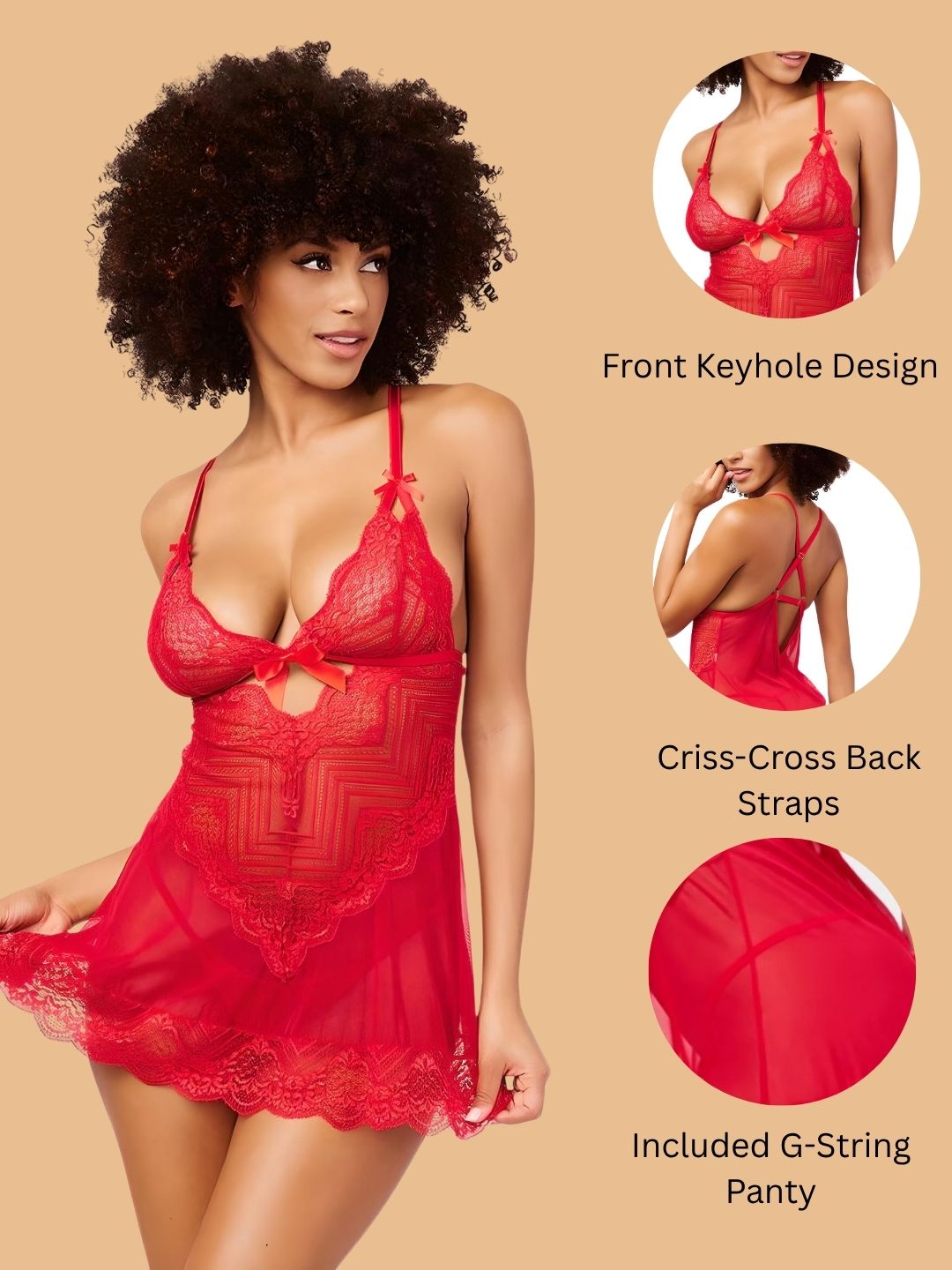 Keyhole Babydoll for women-11013