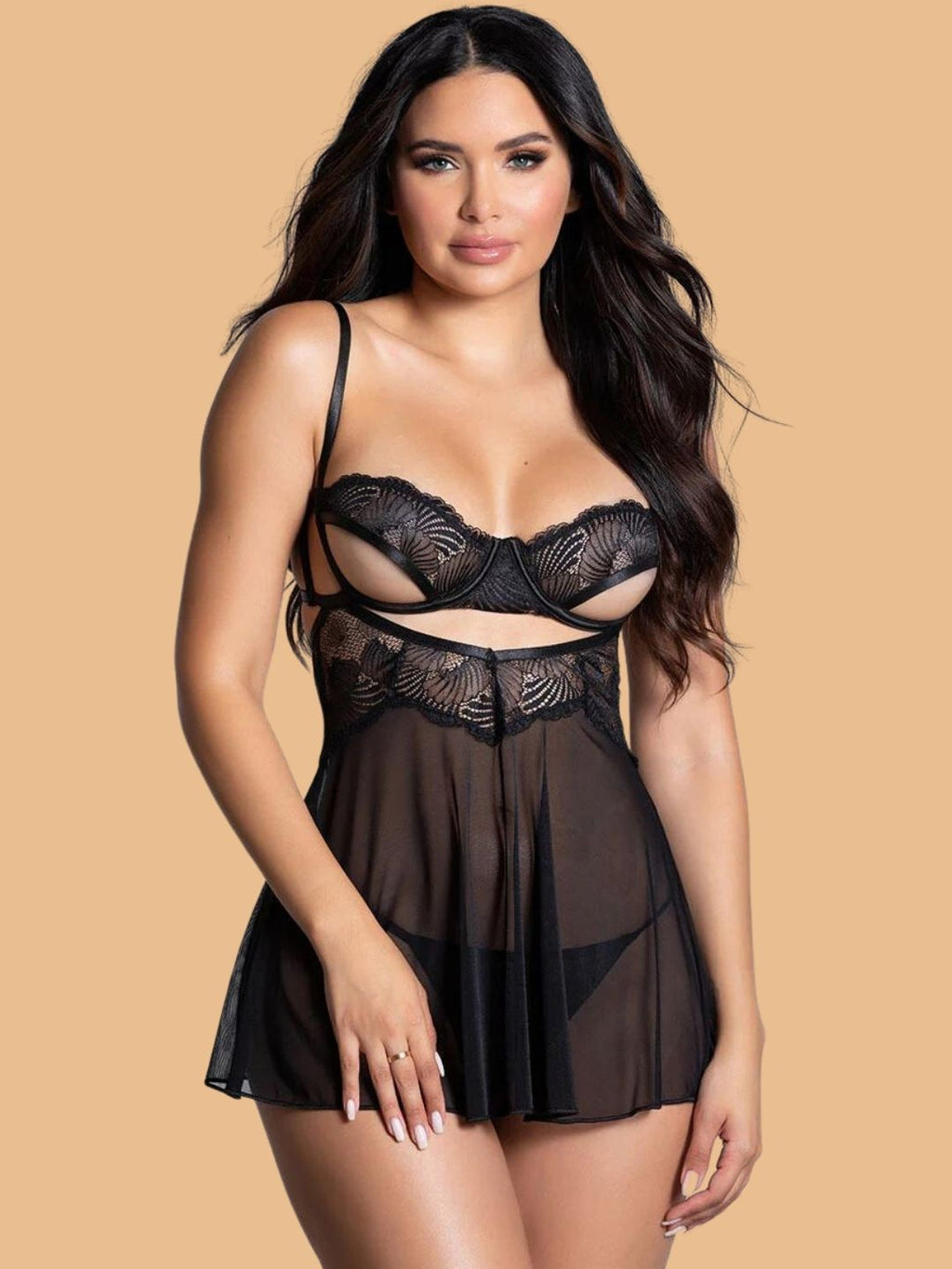 Women's Lace Cut-Out Nightdress