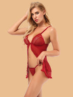 Women's Lace Open-Front Nightdress With G-String