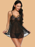 Women's Lace Bust Flared Nightdress With G String