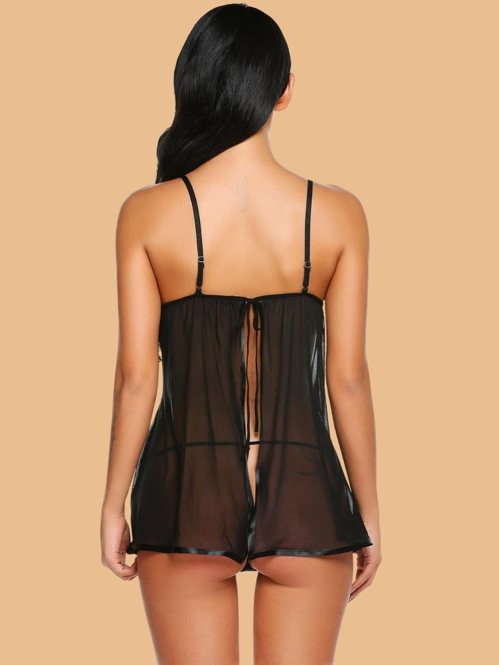 Women's Lace Bust Flared Nightdress With G String
