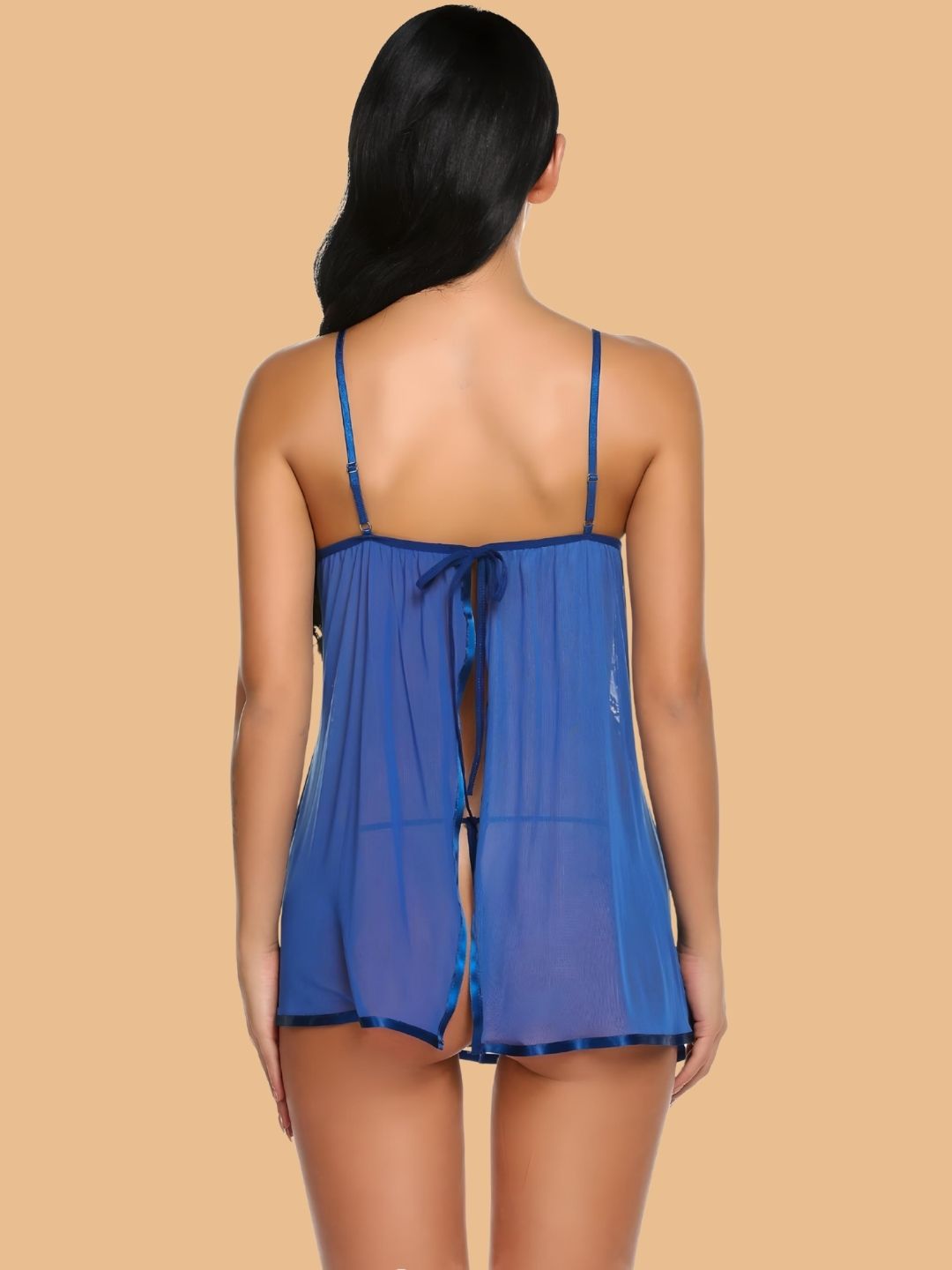 Women's Lace Bust Flared Nightdress With G String