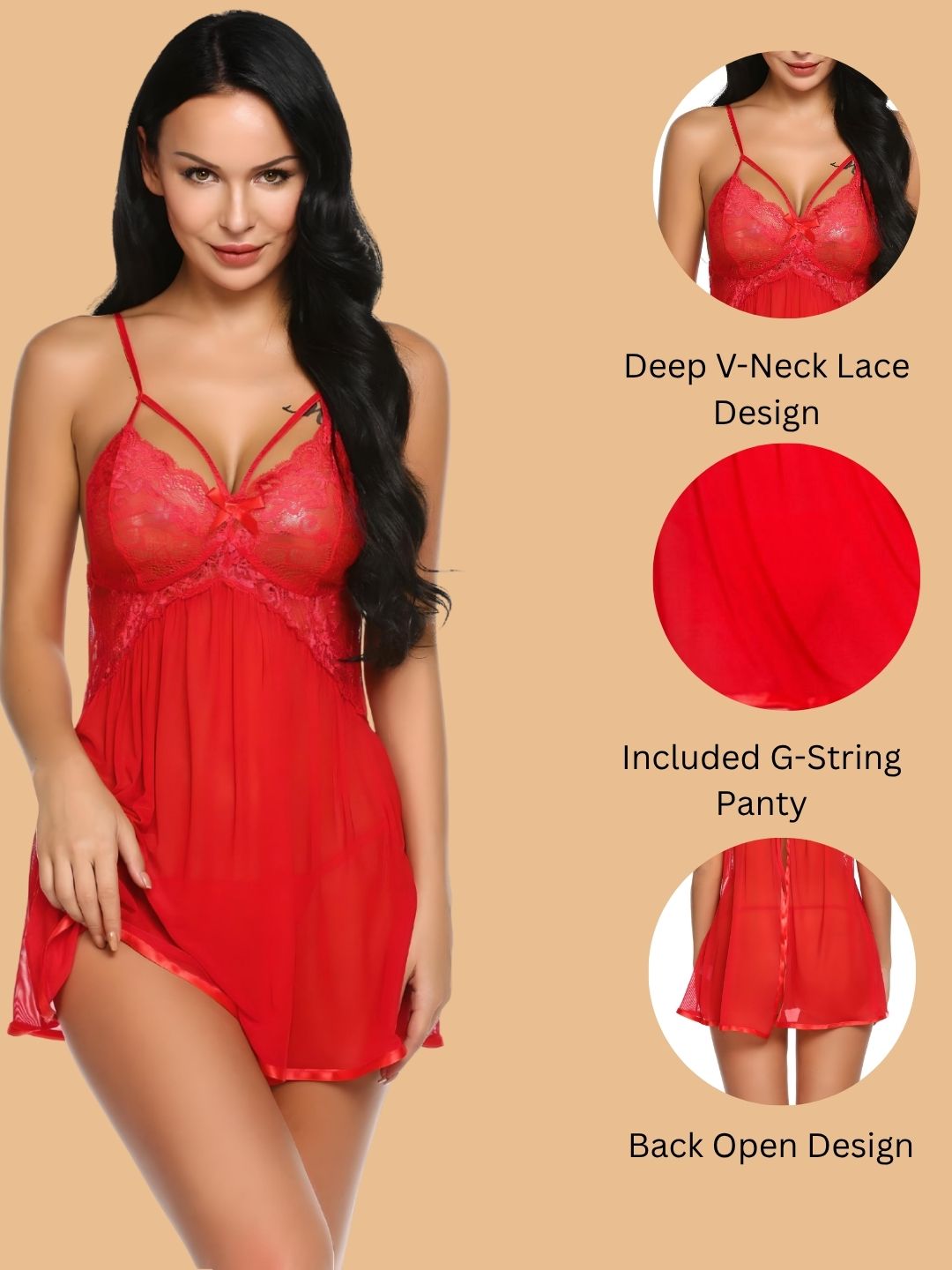 Sweetheart Neck Babyydoll for women-11046