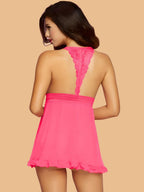 Women's Lace Racerback Nightdress With Brief