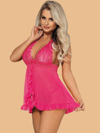 Women's Lace Racerback Nightdress With Brief