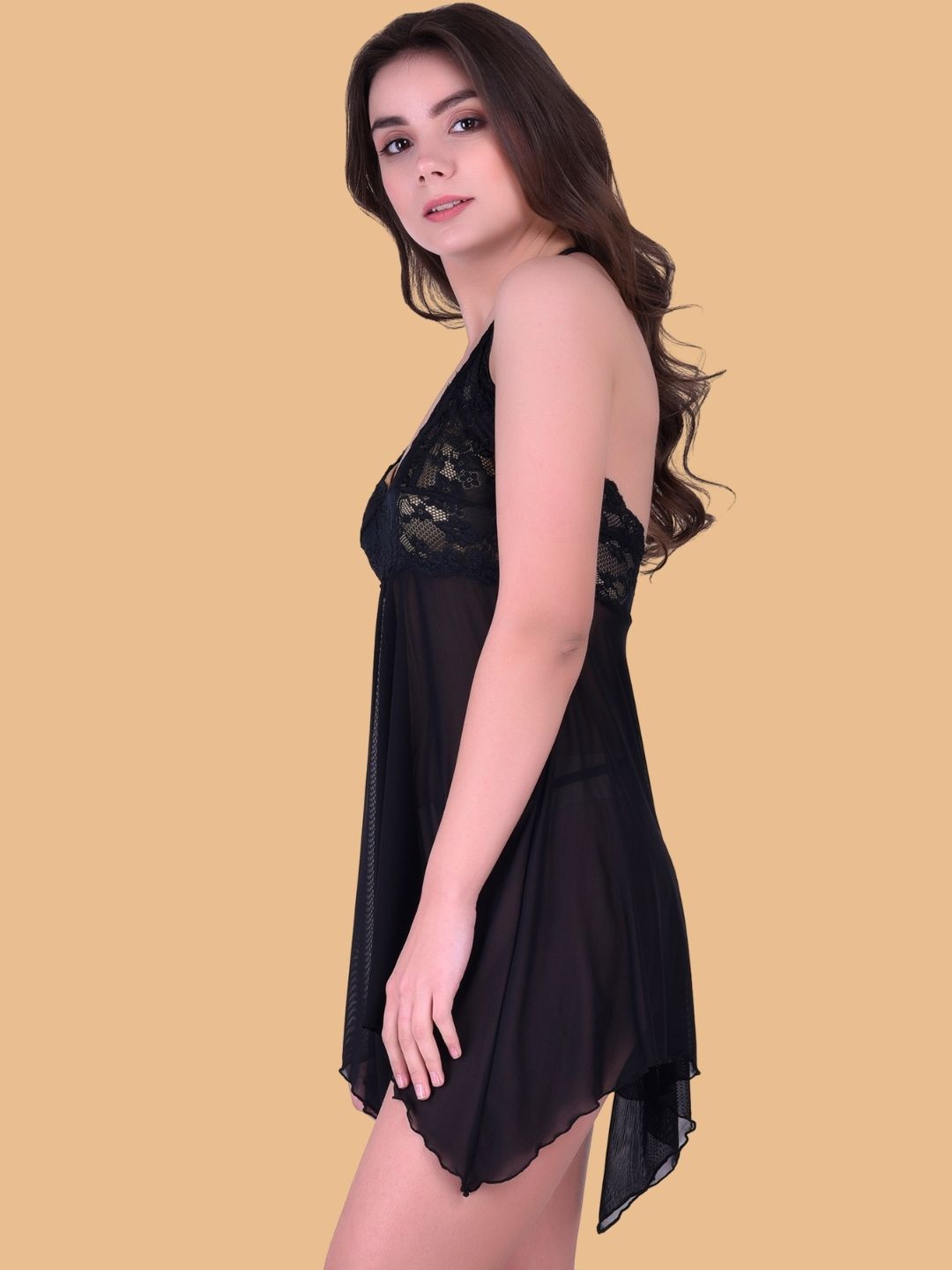 Women's Lace Bust Halter Neck Nightdress