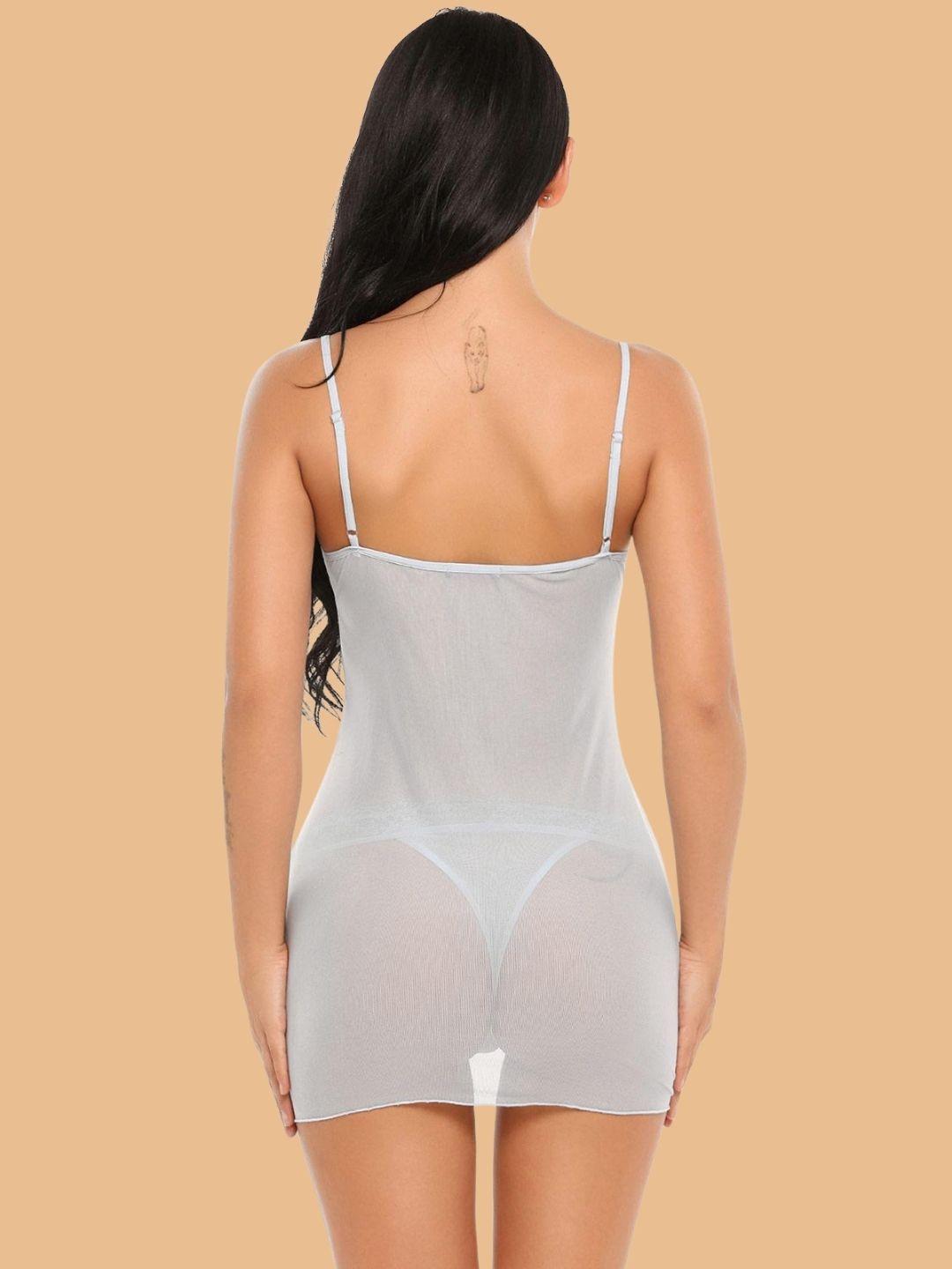 Women's Lace Open Front Nightdress With Thong