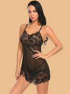 Women's Lace Sweetheart Nightdress With Drawstring