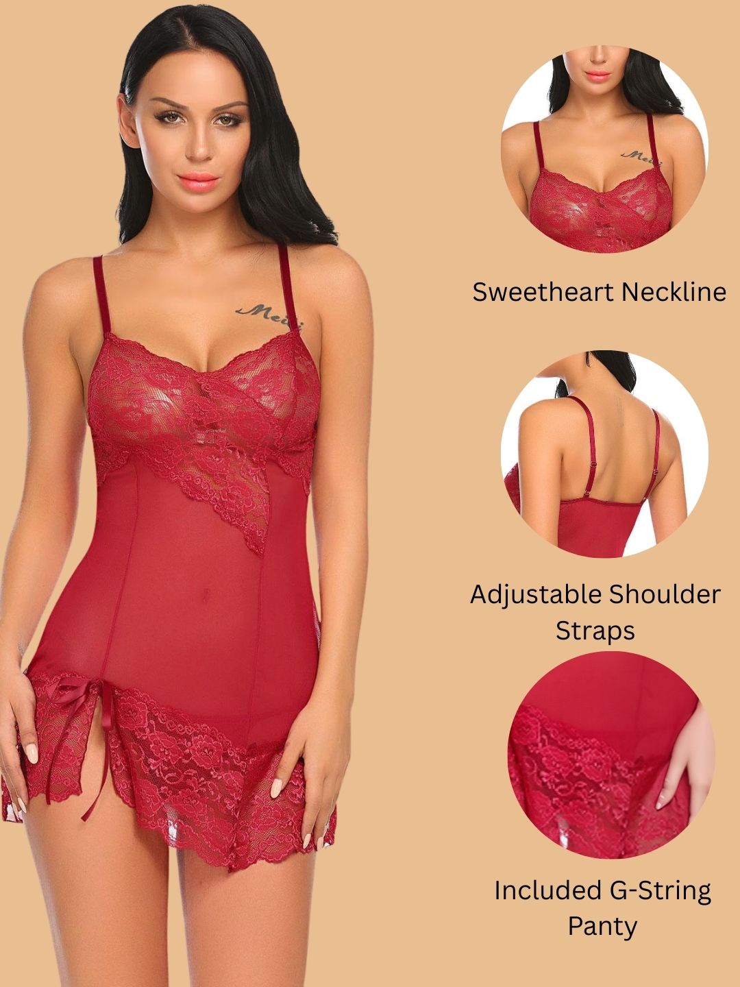 Sweetheart Neck Babbydoll for women-11079