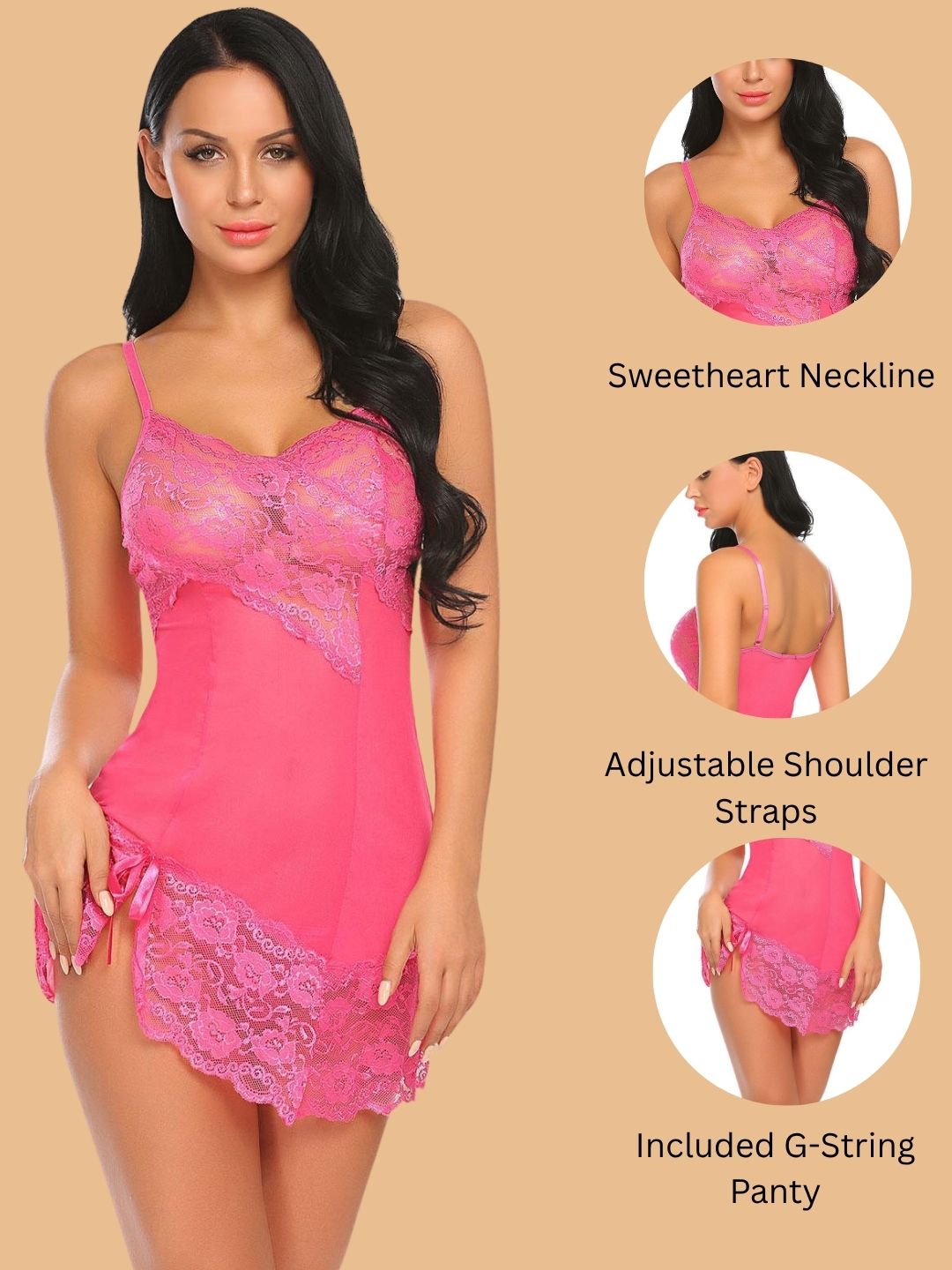 Sweetheart Neck Babbydoll for women-11079