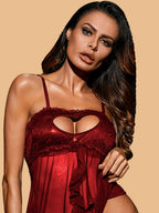 Women's Lace Sweetheart Nightdress With Ruffle