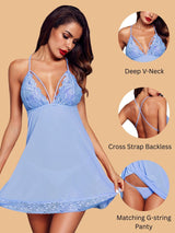 Deep V Neck Babydoll for women-11110