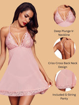 Deep V Neck Babydoll for women-11110