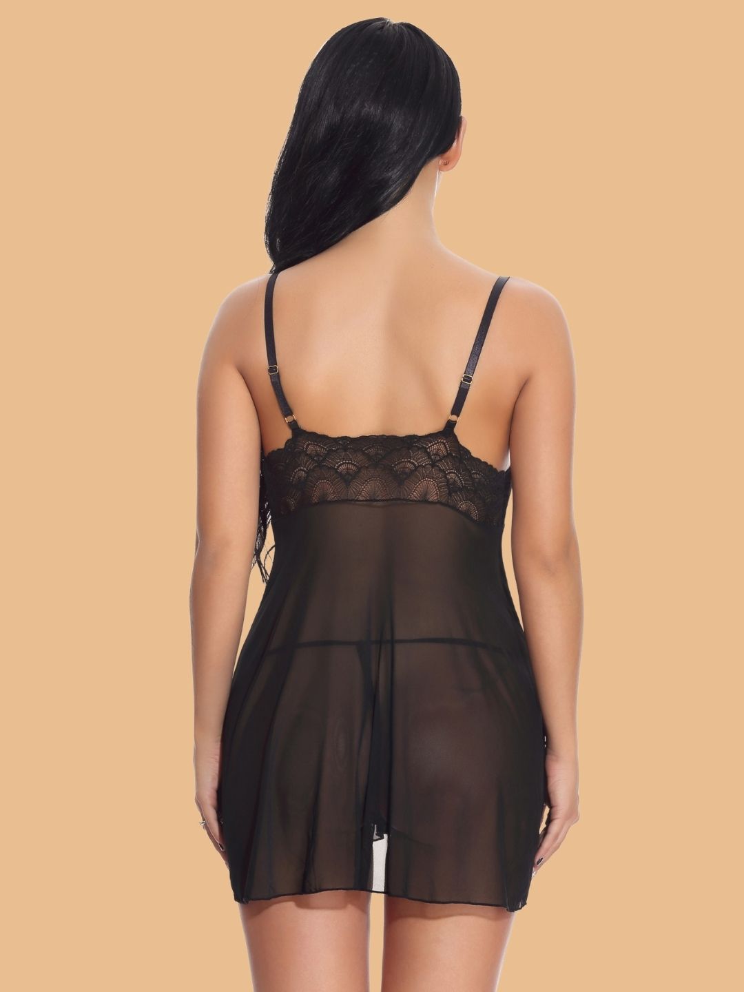 Women's Lace Bust Nightdress With Satin Bow