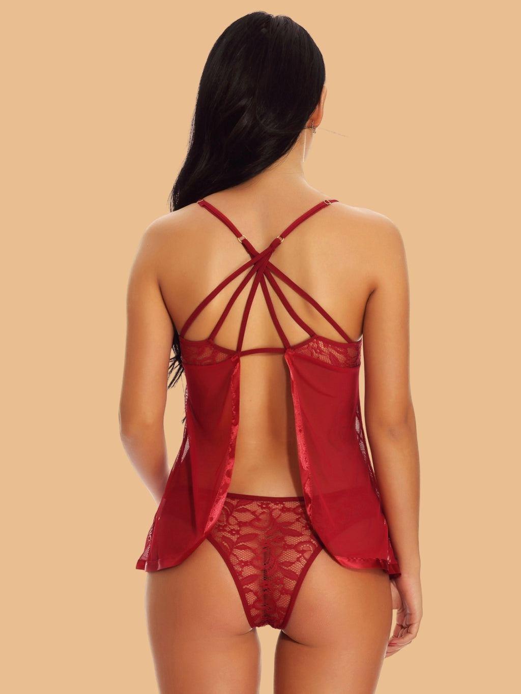 Women's Lace Bust Nightdress With Thong