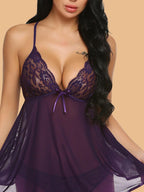 Women's Lace Bust Nightdress With Thong
