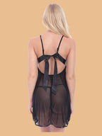 Women's Lace Nightdress With Open Back Bow