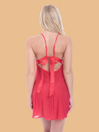 Women's Lace Nightdress With Open Back Bow