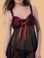 Women's Two-Tone Lace Mesh Nightdress