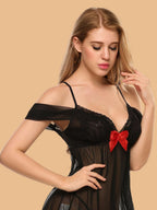 Women's Off Shoulder Lace Nightdress