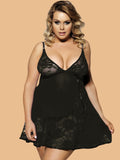 Women's Plus Size Floral Lace Nightdress