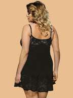 Women's Plus Size Floral Lace Nightdress