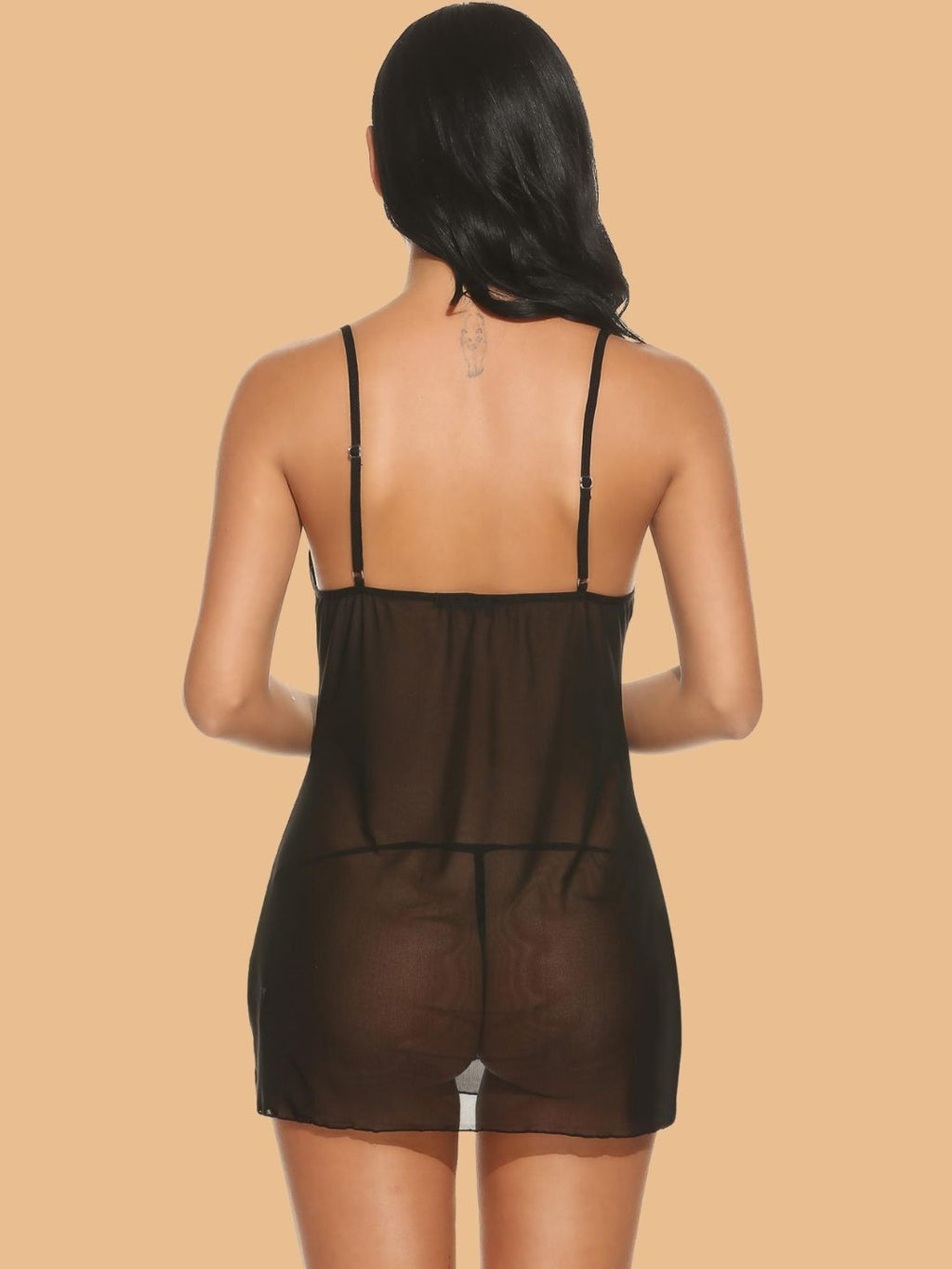 Women's Keyhole Lace Nightdress With G-String