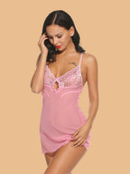 Women's Keyhole Lace Nightdress With G-String
