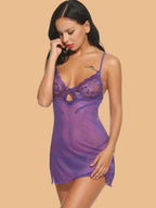 Women's Keyhole Lace Nightdress With G-String