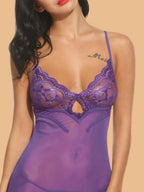 Women's Keyhole Lace Nightdress With G-String