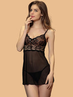 Women's Scallop Lace Nightdress With G-String