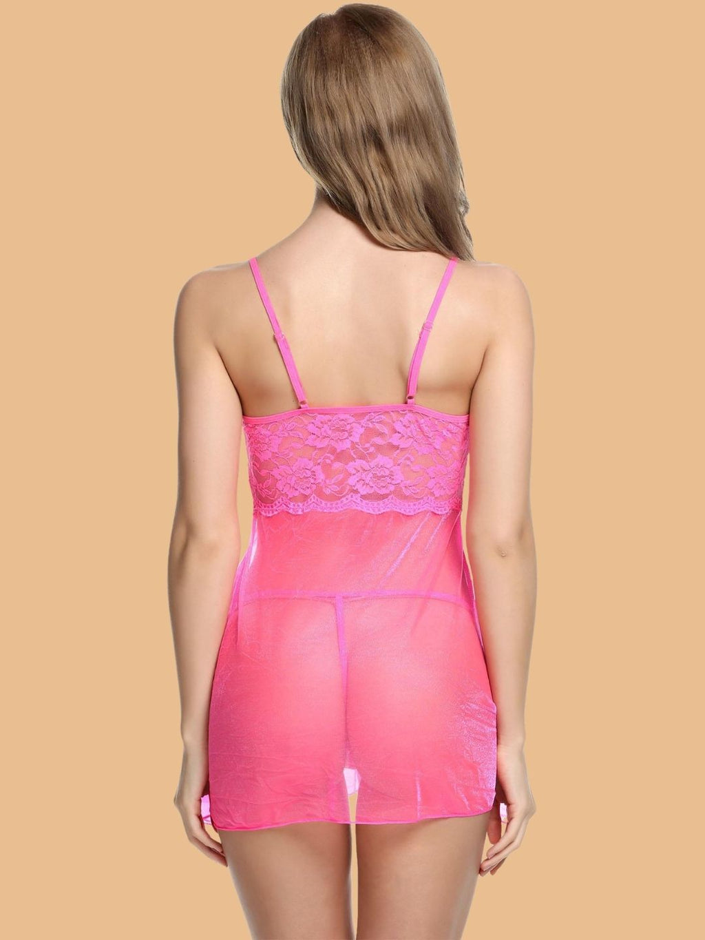 Women's Scallop Lace Nightdress With G-String
