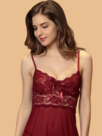 Women's Scallop Lace Nightdress With G-String