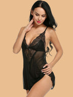 Women's Lace Bow Tie Spaghetti Strap Nightdress