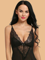 Women's Lace Bow Tie Spaghetti Strap Nightdress
