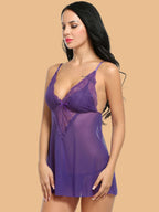 Women's Lace Bow Tie Spaghetti Strap Nightdress