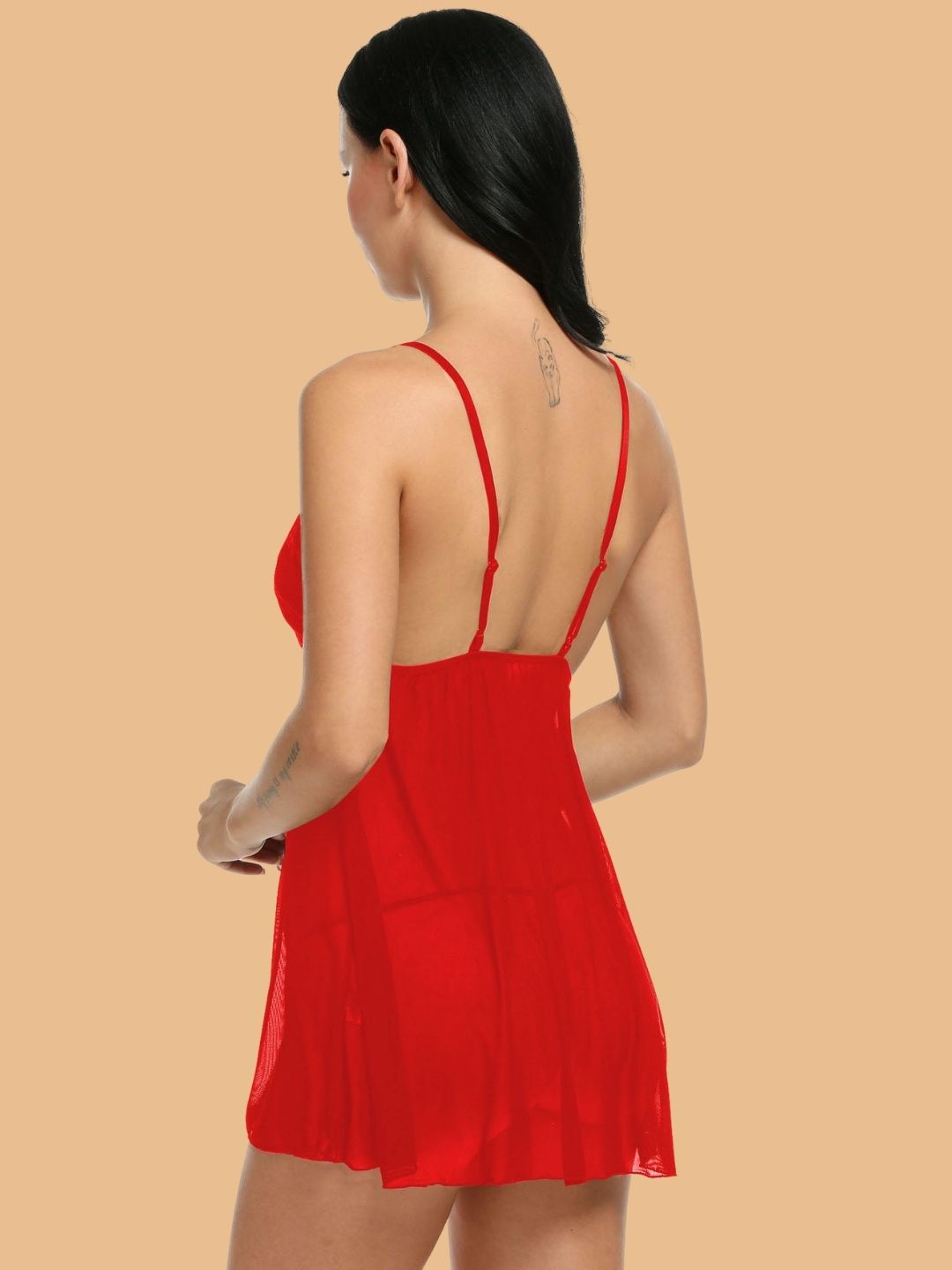 Women's Lace Bow Tie Spaghetti Strap Nightdress