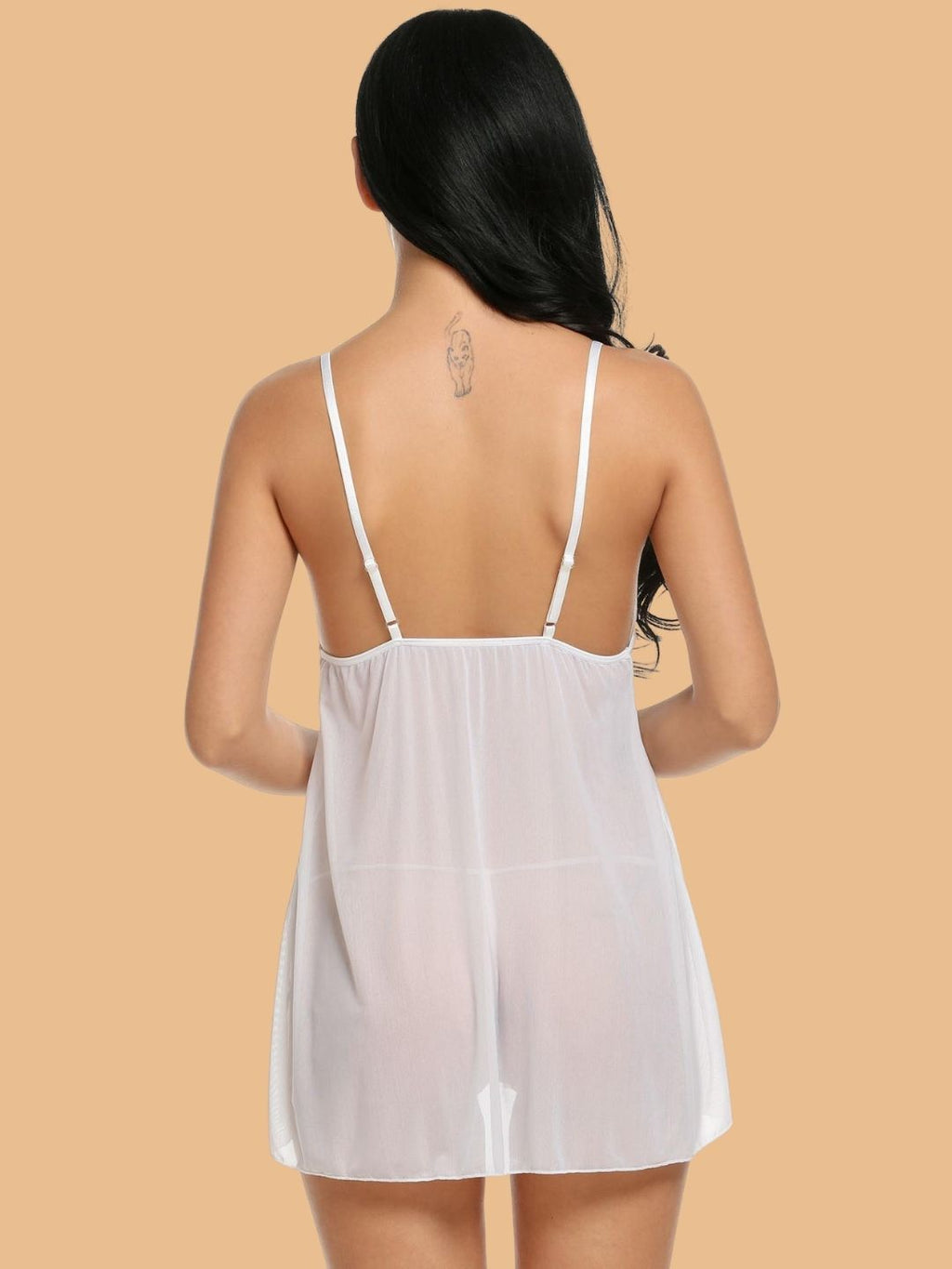 Women's Lace Bow Tie Spaghetti Strap Nightdress