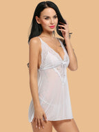 Women's Lace Bow Tie Spaghetti Strap Nightdress