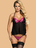 Women's Lace Cup Halter Top With G String