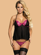 Women's Lace Cup Halter Top With G String