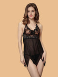 Women's Lace Halter Nightdress With G String